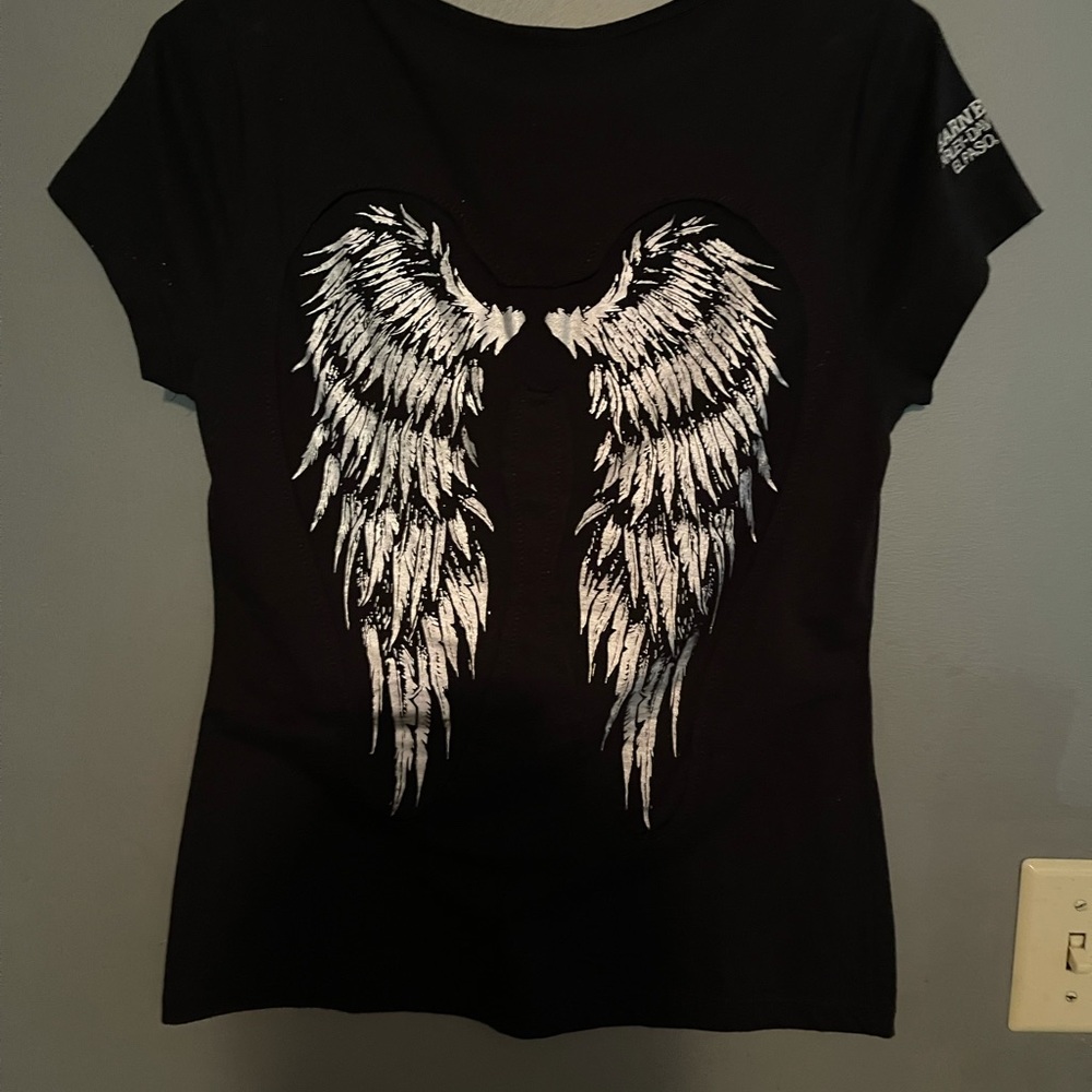 Womens harley angle wing tshirt "small"